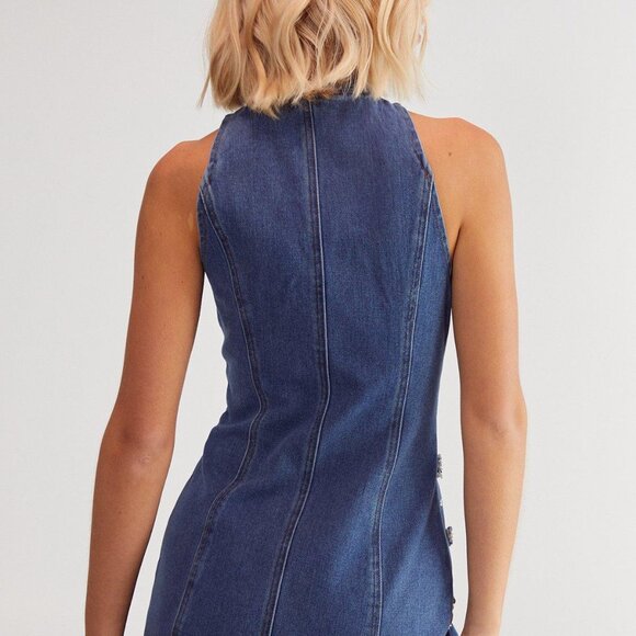 COPY - Nasty Gal  Embellished Flower Applique Jean Dress  -  NWT - Picture 3 of 3